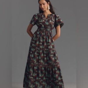 Anthropologie Somerset Flutter Sleeve Maxi Sundress size xl